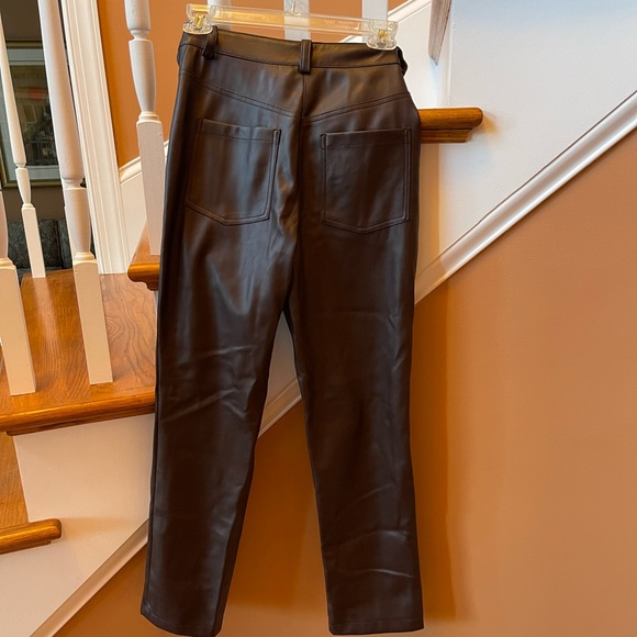 Avec Les Filles NWT for Anthropologie brown Faux Leather Sz XS jeans - Picture 7 of 10